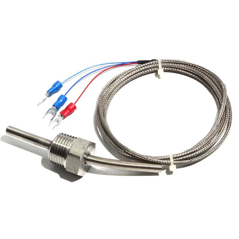 WZP-291 Thermal Resistance PT100 6*50mm Thermocouple Probe Temperature Controller PTFE Silver Plated Thread M8/M12/M16/M20