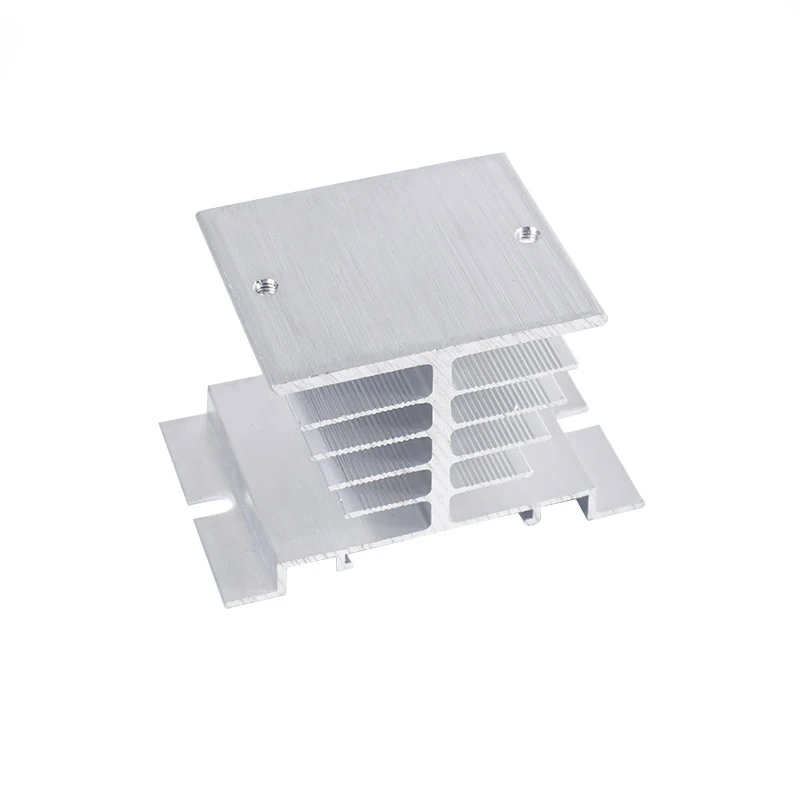 SSR Mini Single Phase Solid State Relay Aluminum Heat Sink Radiator Newest Rail Mount For 10A-25A Relay