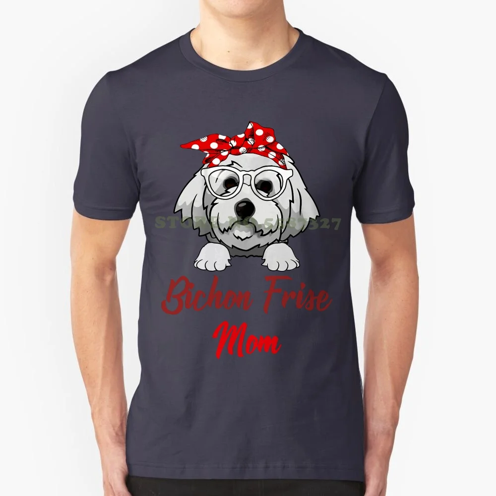 Bichon Frise Mom Funny T Shirt Mother's Day Gift Basic Models Top Tshirt Slim