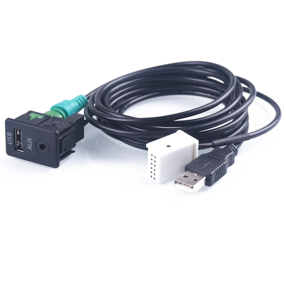 Interruttore Aux USB + cavo adattatore per BMW Serie 3 5 E87 E90 E91 E92 X5 X6 AC516