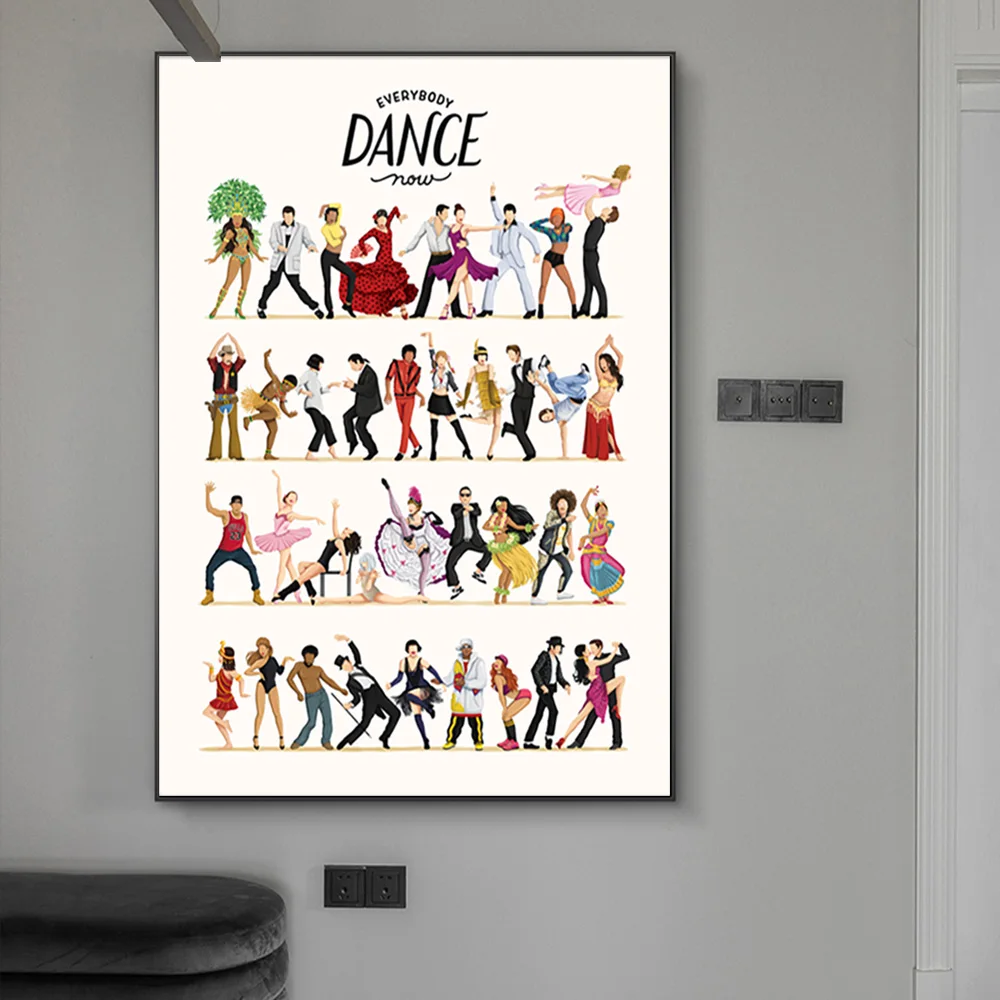 Everybody Dance Now Music Poster And Prints Canvas Painting On Wall Art Cartoon Fashion Star Picture For Living Room Decoration