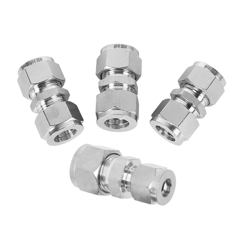 304 stainless steel straight 2 way reducing air fittings one touch Tube Connector PG6-8 PG6-10 PG6-12 PG8-10 PG8-12 PG10-12