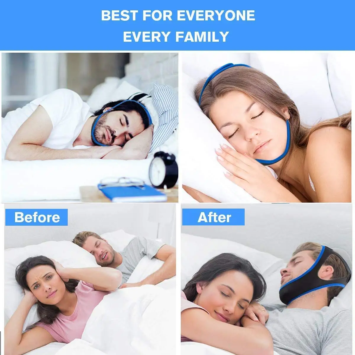 หยุด Snoring เข็มขัด Snore Stopper ป้องกันการนอนกรน Dislocated Snoring แถบความต้านทาน Chin ยึดสายรัดคาง Dislocation Band