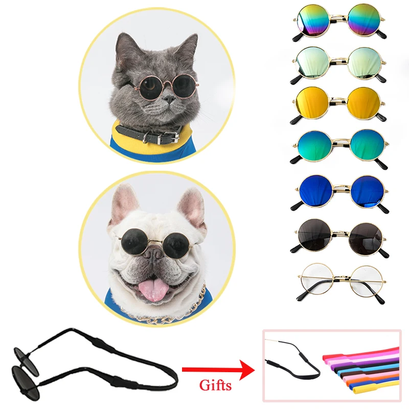 Glasses For a Cat Pet Products Goods For Animals Dog Accessories Cool Funny The Kitten Lenses Sun Photo Props Colored Sunglasses