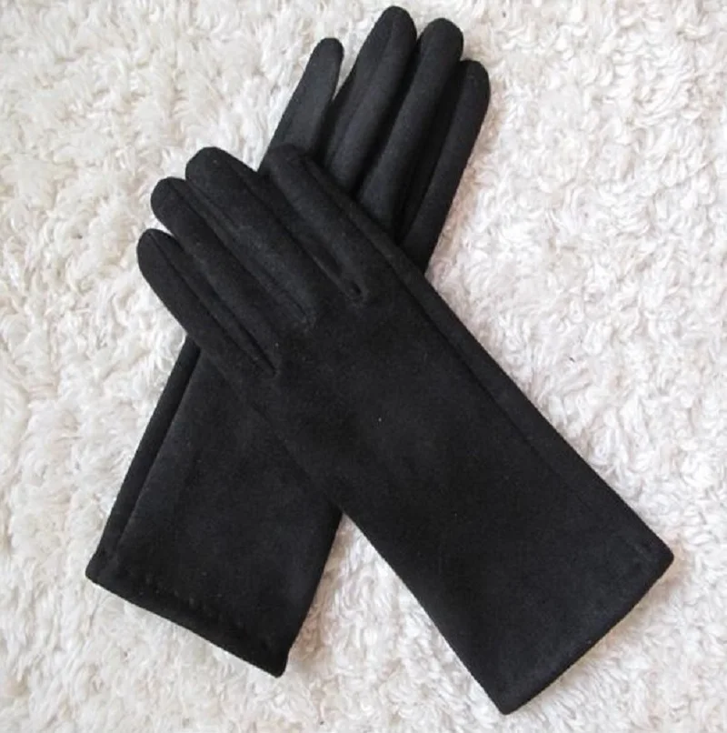 Gants d'hiver en daim pour femmes, garde au chaud, écran tactile, coupe-vent, doigt complet, gants de Sport de plein air pour dames