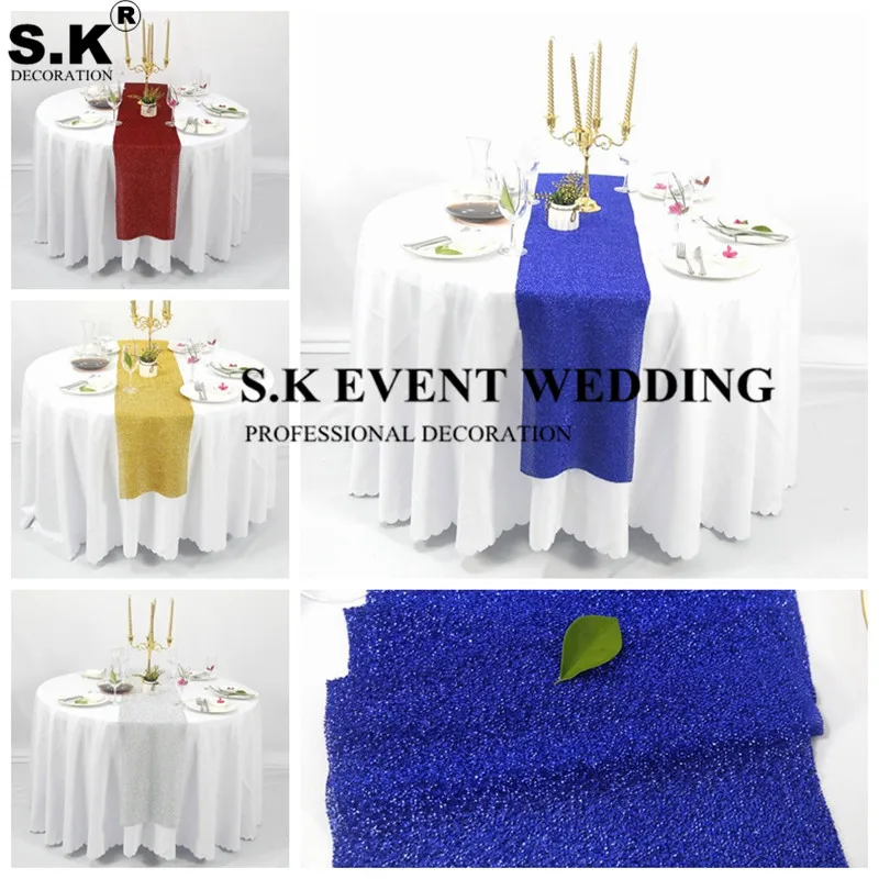 

Giltter Sequin Table Runner Fit Banquet Table Cloth For Wedding Event Dining Decoration