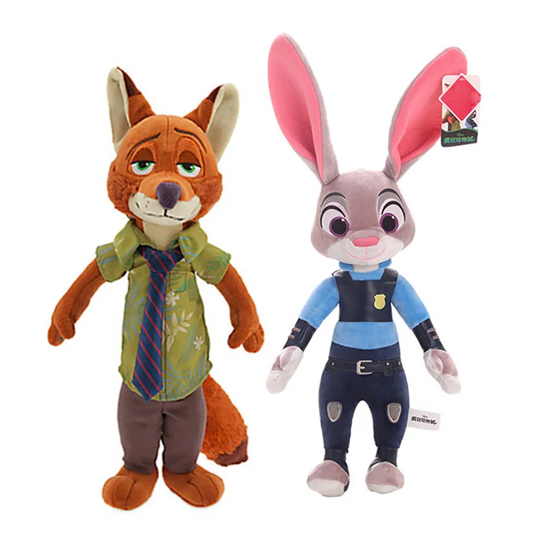 2pcs/lot Zootopia Judy Hopps Plush Toy 40cm Cute Nick Wilde Rabbit Plushie Doll Cartoon Soft Stuffed Animals Toys For Kid Gift