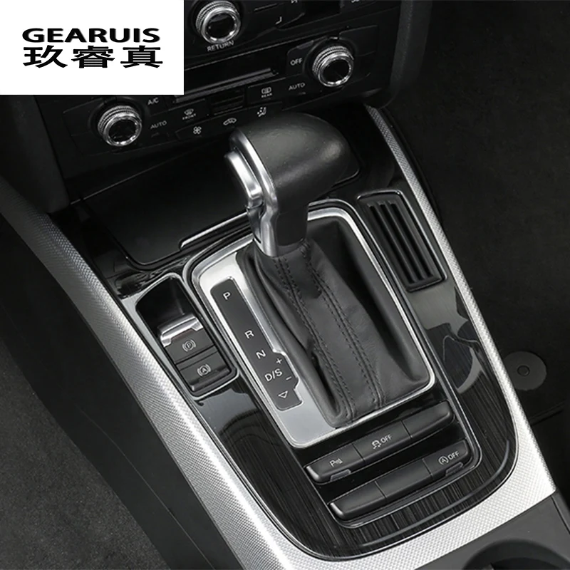 Car Styling Central control Gear Shift Panel Gears Handrest Water cup Cover Stickers For Audi A4 B8 A5 Interior Auto Accessories