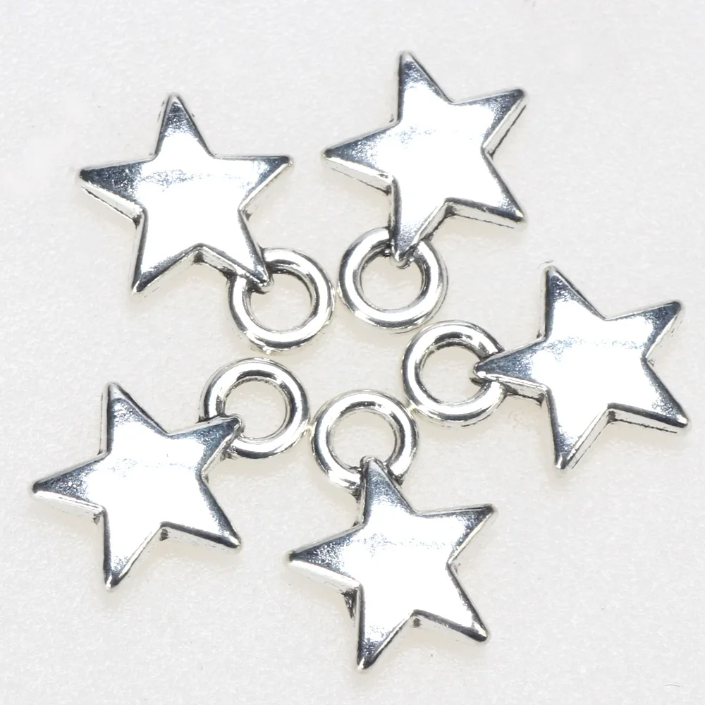 Olingart 20pcs Charms Stereo drum star 9mm Tibetan Silver Plated Pendants for Bracelets/necklaces/earrings DIY Jewelry Making