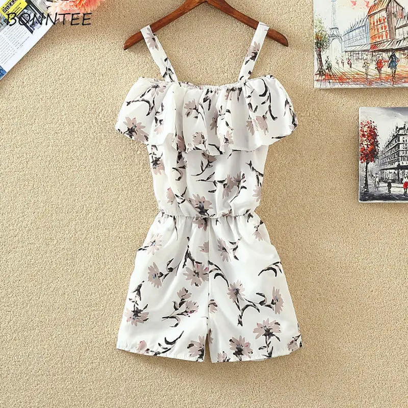 Dress Women Summer Floral Breathable Casual Flounced Edge All-match Sleeveless Abdomen Female Sundress Comfortable Chiffon Thin