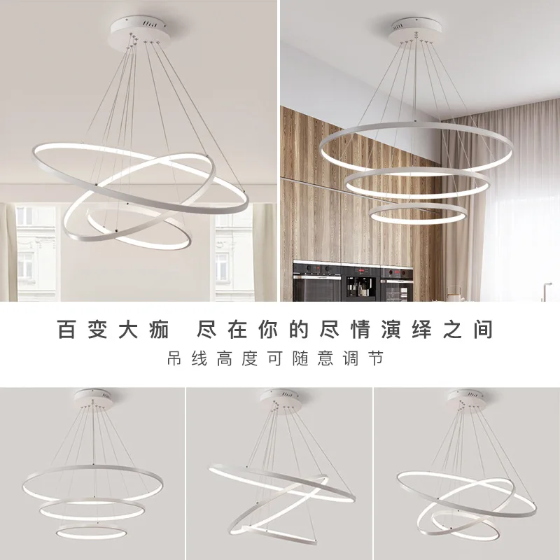 

2020 NEW Circle Rings Pendant Lamp Creative art Creative Hanging Lamp LED Livingroom Pendant Light For Home Indoor Lighting