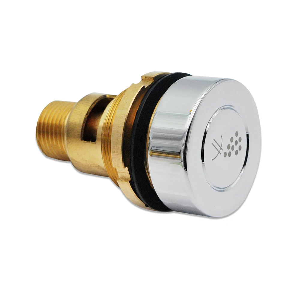 On Off Push Bathtub Air Start / Adjustment Switch Button Massage Bathtub Spa Chrome Solid Copper Pneumatic Air Control Switch