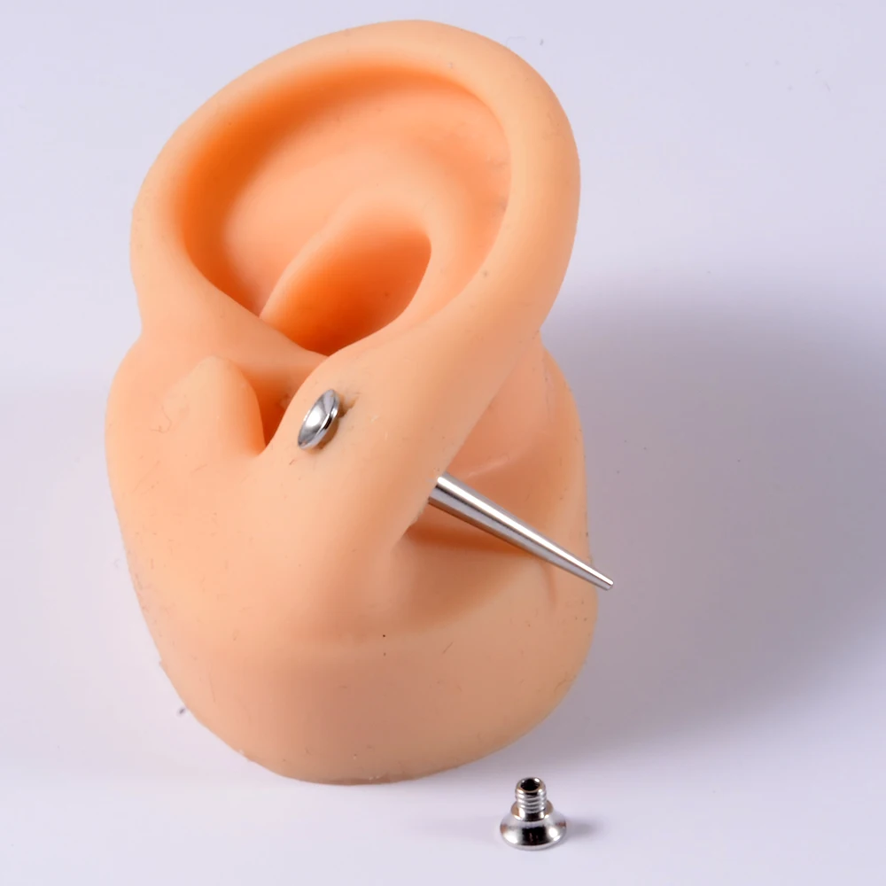 CHUANCI 1 Pair 316L Surgical Steel/Acrylic Ear Taper Tunnel Gauge Kit 2 in 1 Ear Expander Stretching Kit Body Piercing Jewelry