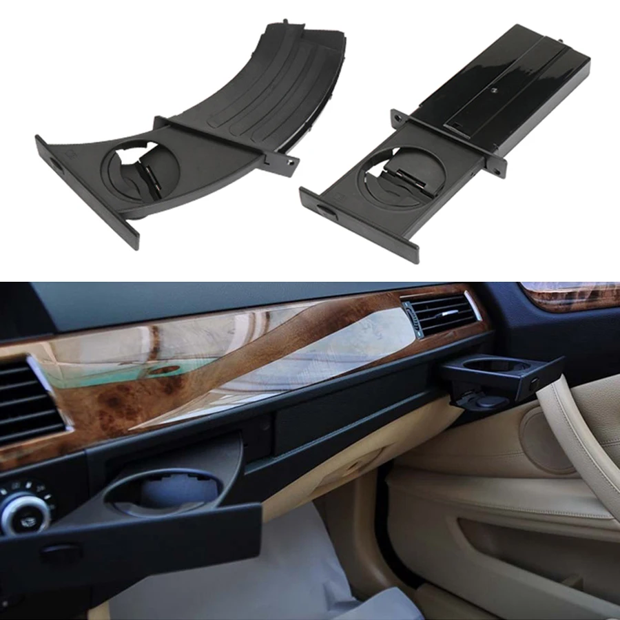 Left Right Cup Holder Assembly For BMW E60 E61Car Accessories Interior Black 51459125622 Interior Center Console Cup Holder