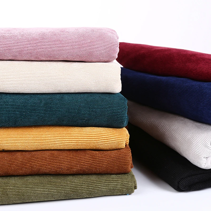 16 High Quality All Polyester Sand Washed Corduroy Fabric Non-Stretch For Sewing Suit Jacket Fabrics By Half Meter