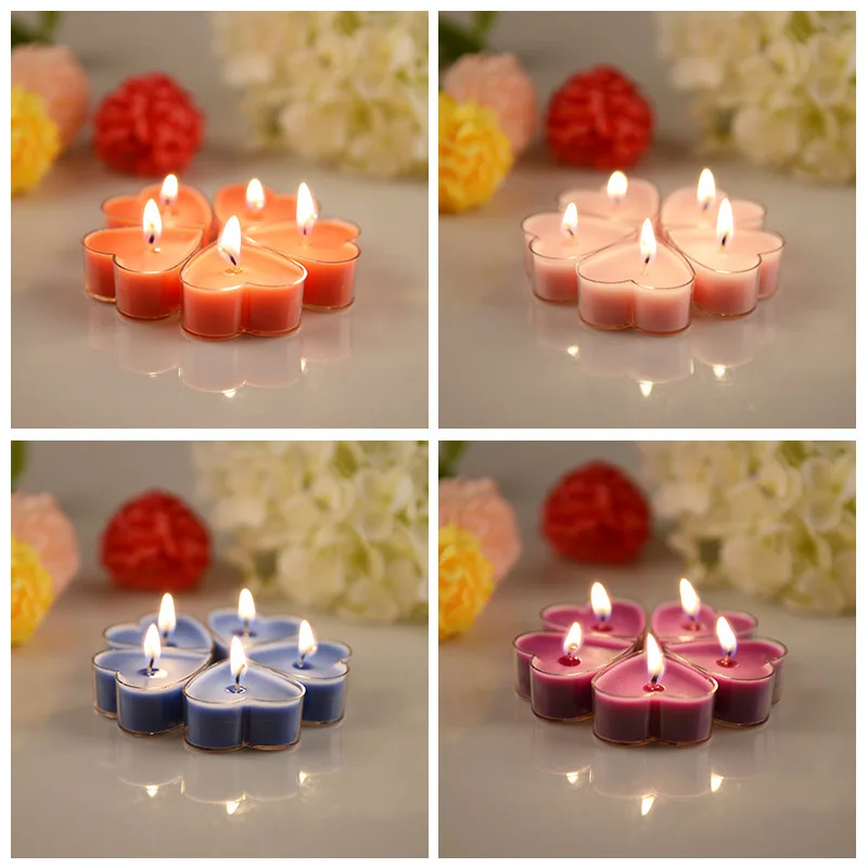 

9pcs PVC boxed Valentine’s Day proposal White Tea Wax Refined heart-shaped scented candle scented candle wholesale