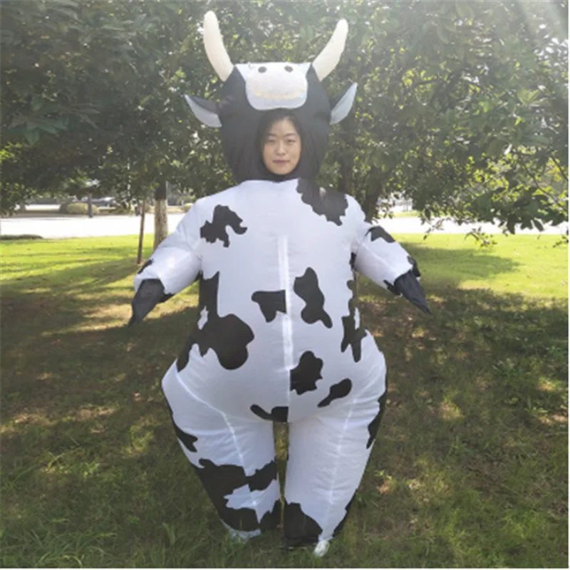 Inflatable Cow Costume For Women Adult Unisex Anime Fancy Dress Animal Milk Cattle Carnival Party Christmas Halloween Purim