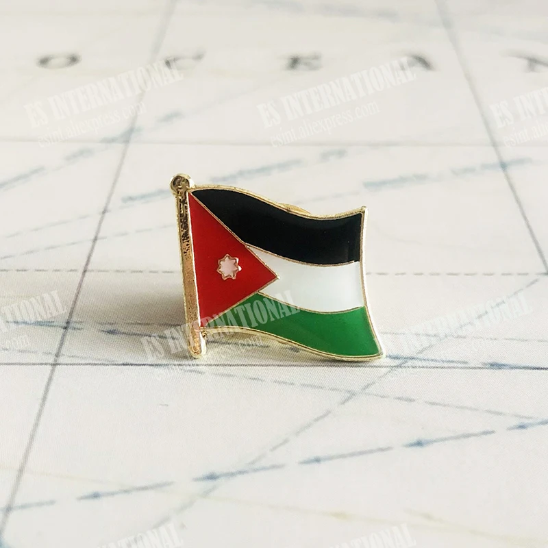 JORDAN National Flag Embroidery Patches Badge Shield And Square Shape Pin One Set On The Cloth Armband   Backpack  Decoration
