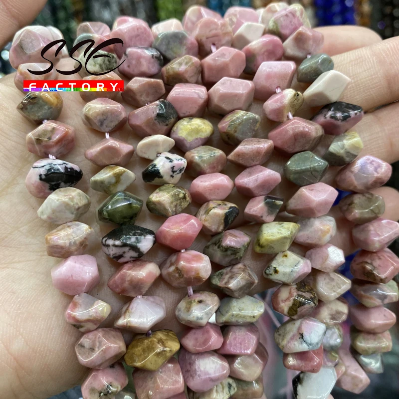Natural Rhodochrosite Stone Beads Irregular Special Cut Genuine Loose Spacer Beads for Jewelry Making DIY Bracelets 6x11mm 15