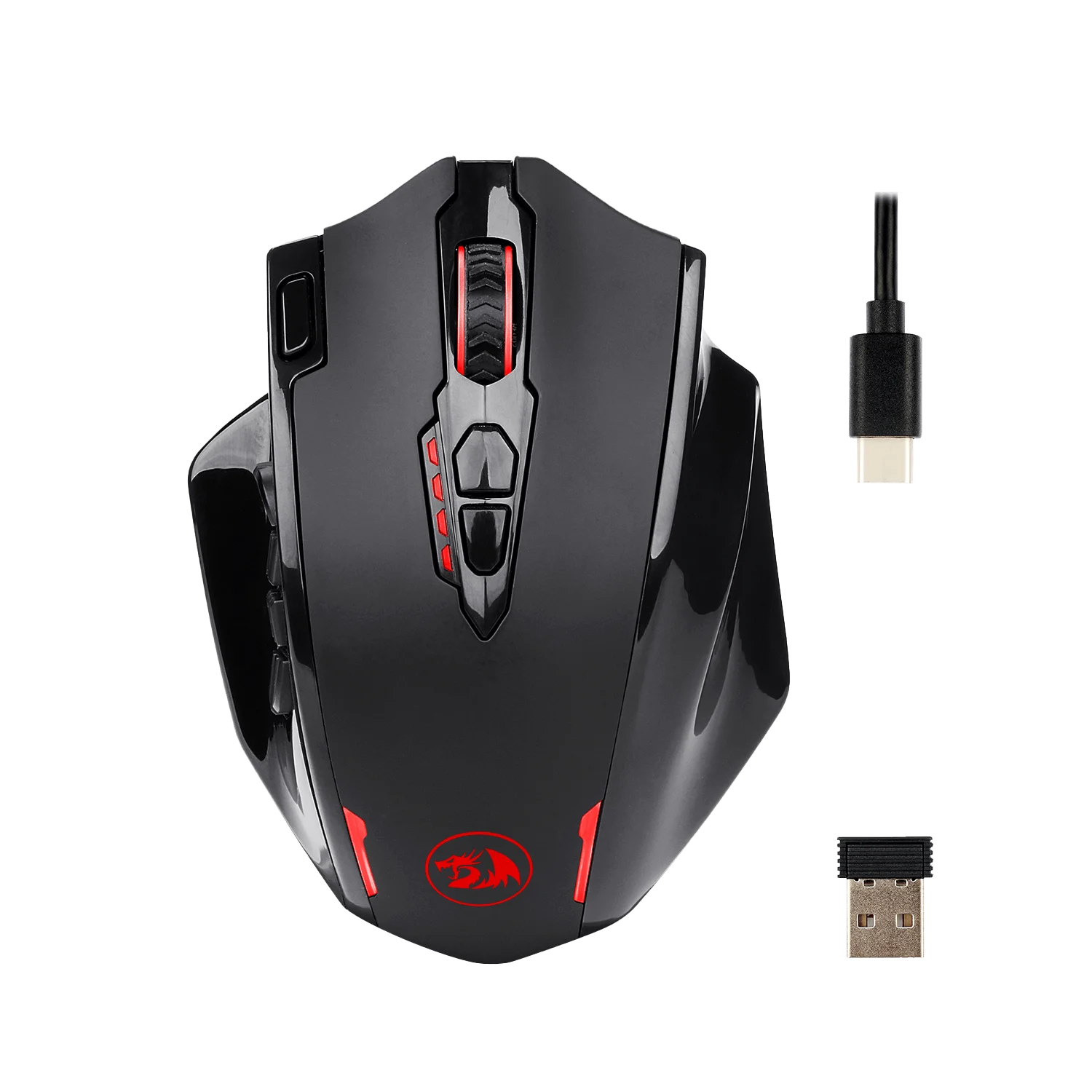 Al ratón inalámbrico para juegos M913 Impact Elite con 16 botones programables, 16000 DPI, batería de 80 horas y sensor óptico profesional
