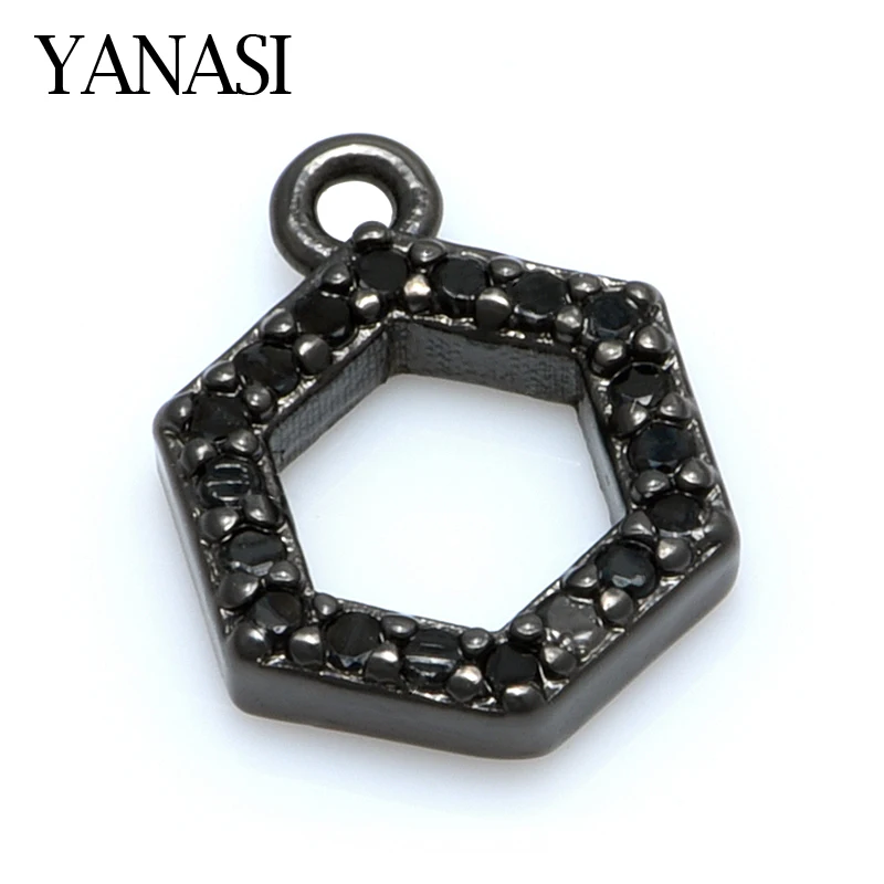 Charm Black Small Metal Lucky  Charms Accessories for Bracelet Earrings Jewelry Making 10*7mm