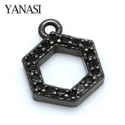 Charm Black Small Metal Lucky  Charms Accessories for Bracelet Earrings Jewelry Making 10*7mm