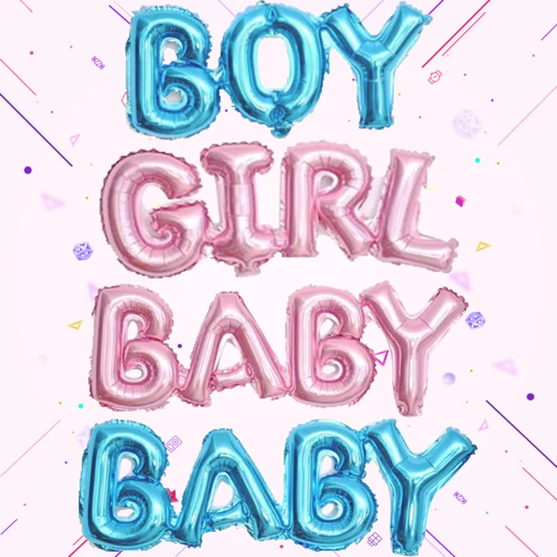 Link Baby Boy Girl letter Foil Balloons Baby Shower Birthday Wedding Party 84CM Connect Baby Alphabet Air Balaos Decor