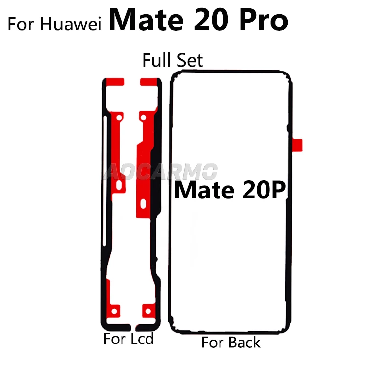Aocarmo For Huawei Mate 20 Pro Back Cover LCD Touch Screen Adhesive Rear Glue Tape Sticker view 4