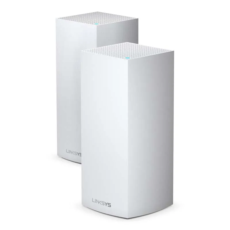 

Linksys MX10600 AX10600 Velop MX10 AX Whole Home WiFi 6 System, MU-MIMO Tri-Band, 5.3 Gbps, Intelligent Mesh Router, 2-Pack