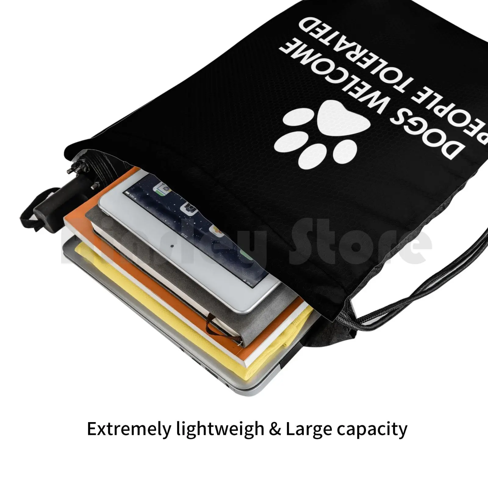 Perros Bienvenido a las personas toleradas dicho mochila bolsa con cordón montar escalada bolsa de gimnasio amante de los perros amante de los animales perro Humor