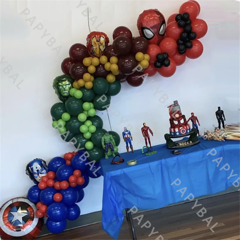 137Pcs Marvel Spiderman Iron Man Balloon Arch Garland Kit Kids Birthday Party Balloon Set DIY Baby Shower Globos Kids Gifts