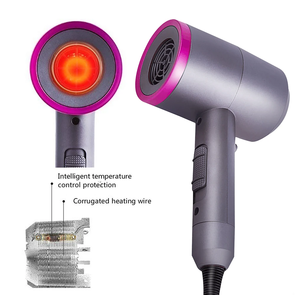 Professional Hair Dryer with Diffuser Blow Dryer Comb Brush Ionic Hair Dryers Straightener Curler Hair Styler Styling Appliances