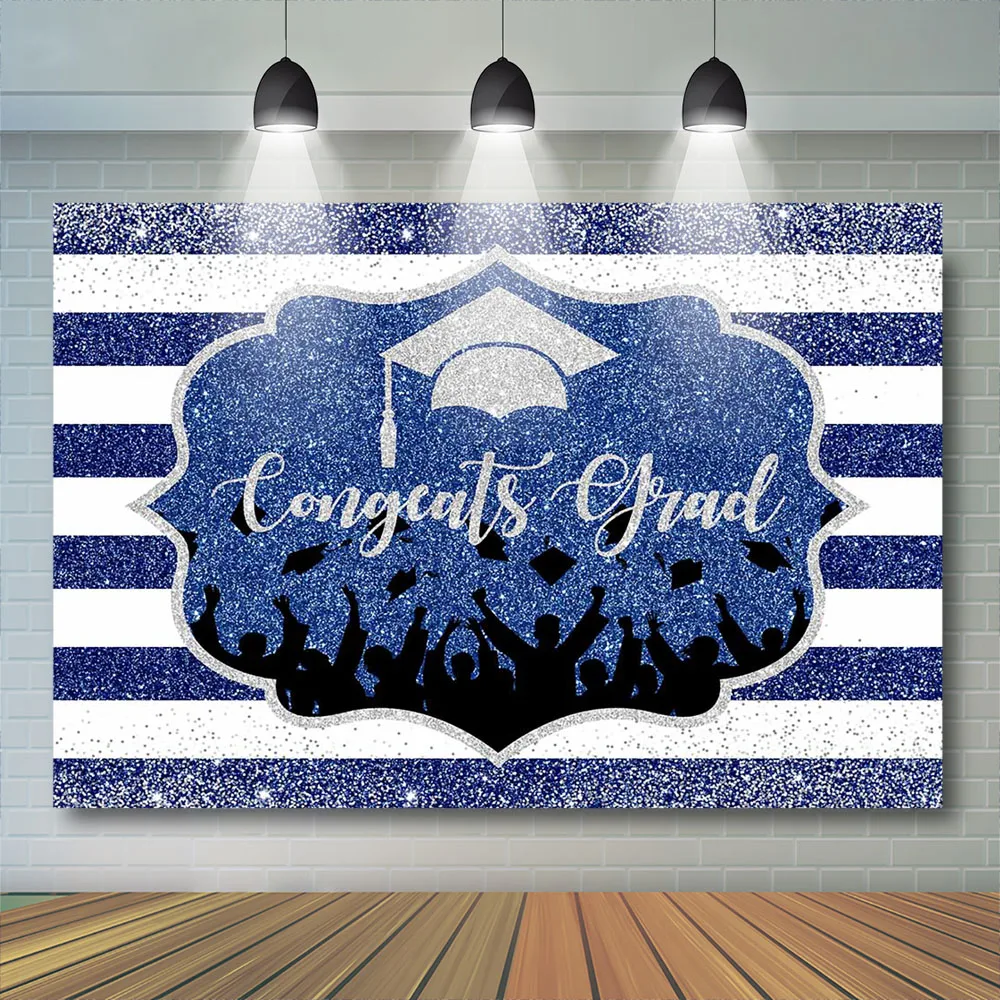 

Graduation Student Backdrop College Party Decoration Photography Background Gold Silver Dots Graduate Bachelor Cap Photostudio