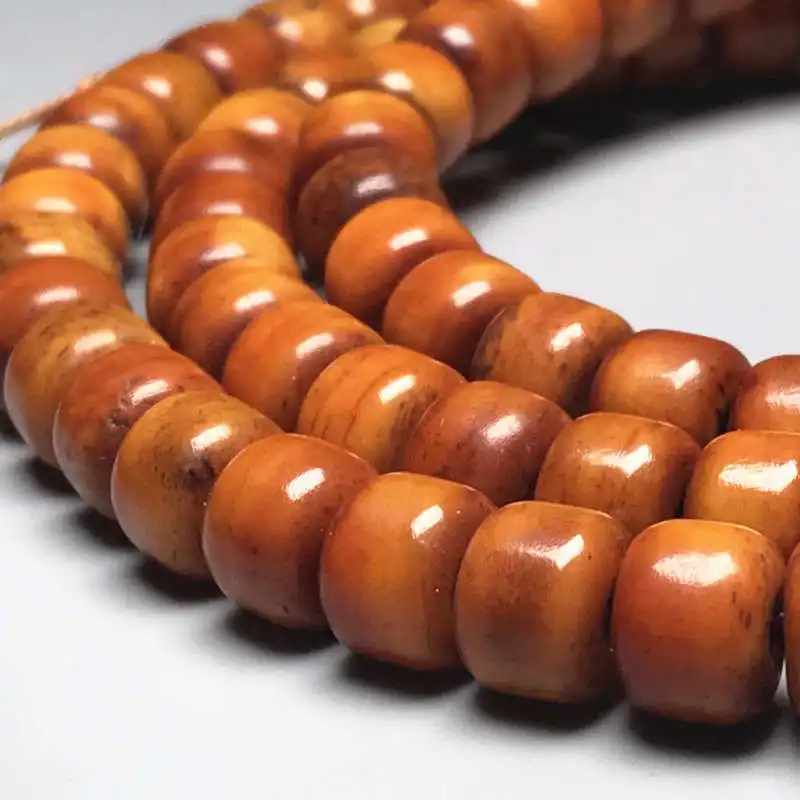 Tibet Yak Bone Barrel Beads Strand 9X7mm 108 Beads Archaistic Old Prayer Mala Beads TSB0287