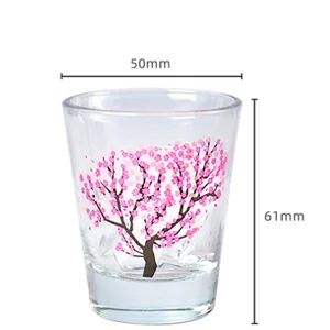 Renk Değiştiren Shot Bardağı, Küçük, Kakura, kiraz Çiçeği, Sake, Soğuk, 60ml, 2oz, 1 adet. mini viski şişelerinin en büyük satışlarından 12'si - cam - №7