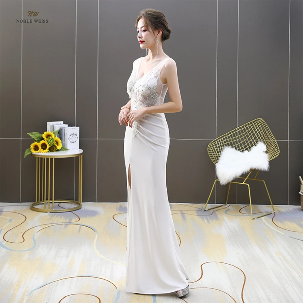 Dresses Woman Party Night  V-Neck Mermaid  Floor-Length  Evening Dresses Long Appliques  Prom Dresses Customized