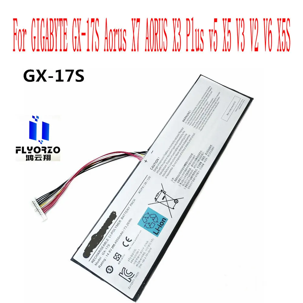 100% Brand new High Quality 73.26WH/4950mAh GX-17S battery For GIGABYTE GX-17S Aorus X7 AORUS X3 Plus v5 X5 V3 V2 V6 X5S  Laptop