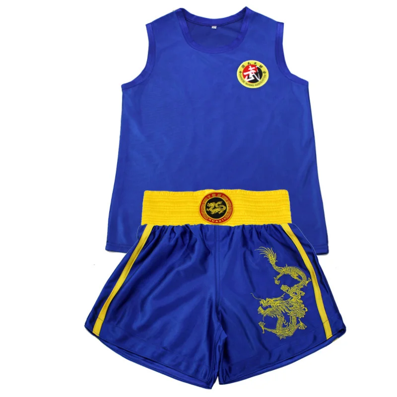 USHINE HX8 Kick Boxing tank uniforms shorts MMA Muay Thai boxing overalls Sanda Kungfu Wushu boxing suits children Wushu clothes