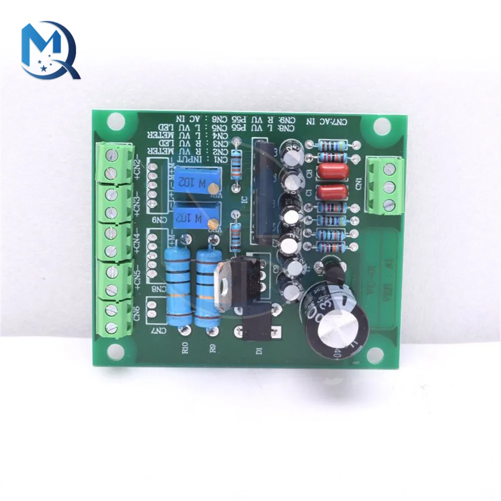 DC9-12V VU Level Audio Meter Driver Board DB Level Meter Amplifier IC BA6138 Double-sided Circuit Board + 2pcs VU Table