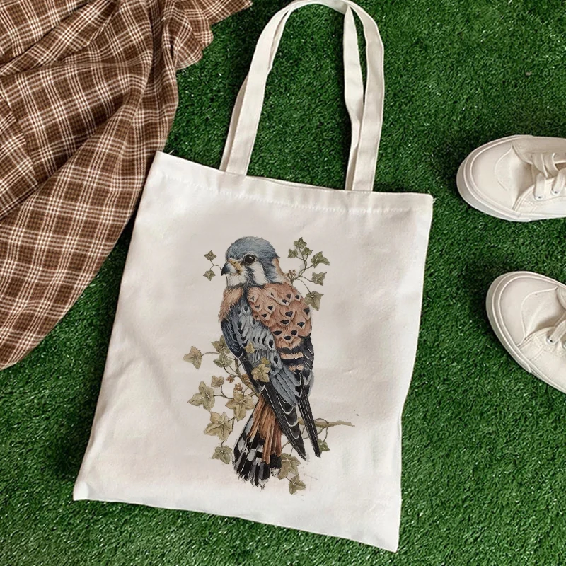 Kawaii Women Shopper Casual Animal Floral Female Cotton Bag Canvas Tote Bag Shopping Bags Girl Fabric Hand Bags