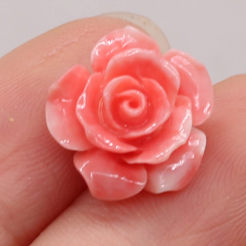 Natural Coral Flower-shaped Beads with Holes for Jewelry Charms Pendant Making DIY Necklace Bracelet Accessories Wholesale