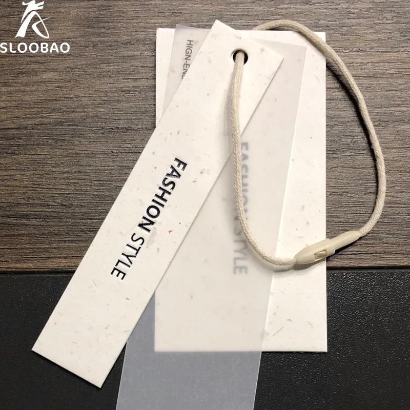 

Children's women's men's clothOPP PVC transparent bag checked special paper hot black gold screen printing tag delivery sling