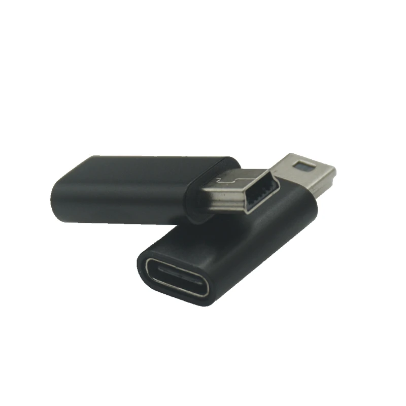 Type C USB 3.1 Female To Mini USB Male Adapter 5Pin T Port Charging Charger Convertor Data Cable Cord Black/Gery Adapter