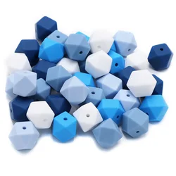 BOBO.BOX 10 sztuk 14mm sześciokątne kulki silikonowe Baby Teether ekologiczne BPA bezpłatne dziecko smoczek ząbkowanie łańcuch koraliki produkt dla dzieci