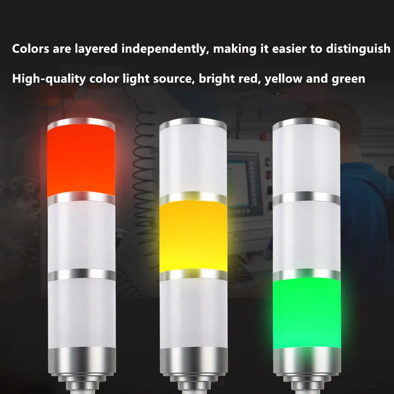 Industriële Multilayers Stack Light Anti-Corrosie Aluminium Signaal Alarm Voorzichtigheid Licht 24V Veiligheid Indicator Lamp Voor Cnc Machines