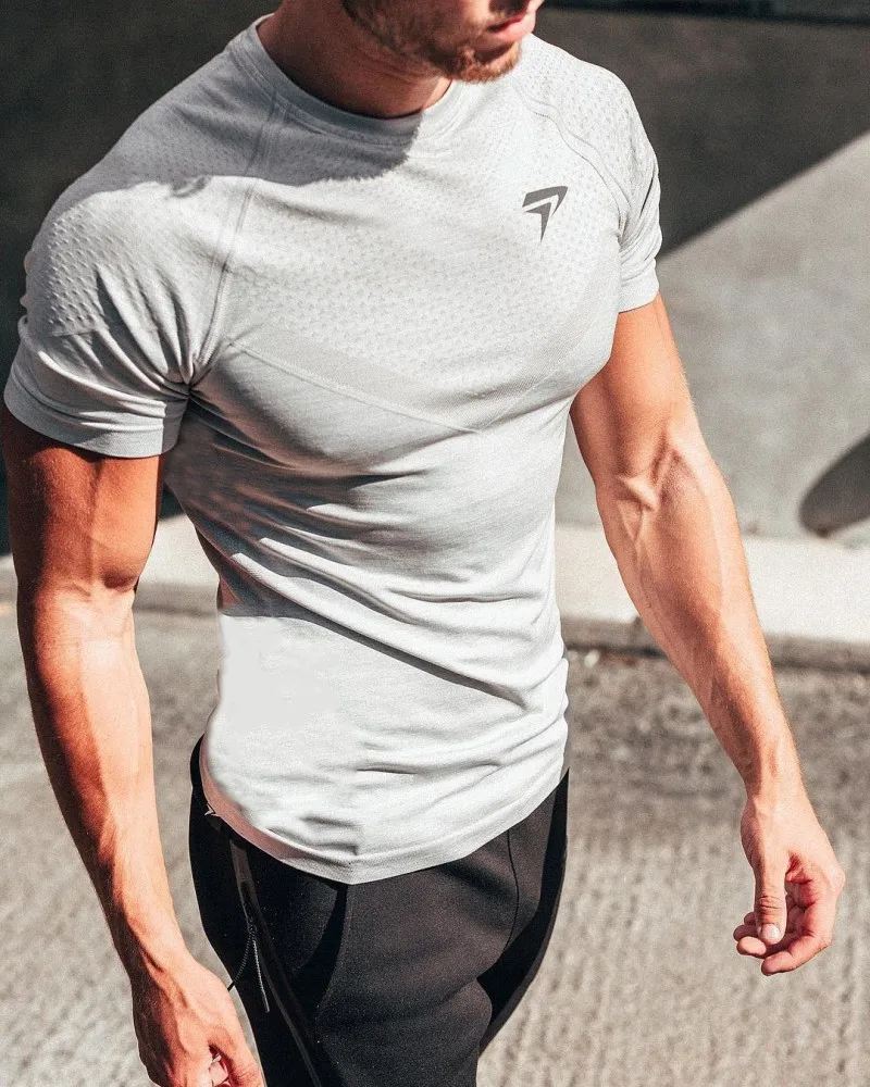 2021 New Sports Shirt gym T Shirt Men Running T shirt Quick Dry short sleeve T-Shirt GYM Workout Sport Tops Training T shirt men