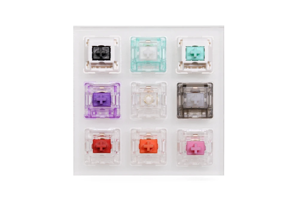 9 switch switches tester with acrylic base for mechanical keyboard everglide Purple Cyan Oreo Red Orange Aqua King Dark Jade