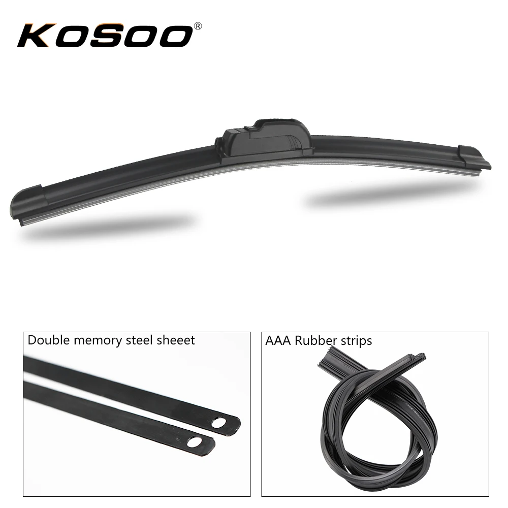 1 Piece J-type Soft Rubber Frameless Bracketless Windscreen Windshield Car Wiper Blade 14\'\'16\'\'17\