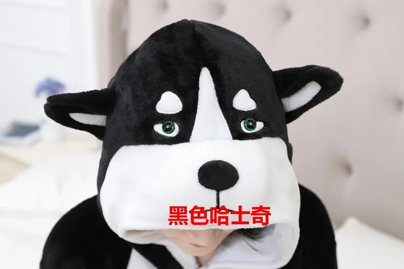 Siberian Husky Dog Costume for Adult Cartoon Kigurumi Animal Cosplay Onesies Pajamas Jumpsuit  Hoodies for Halloween