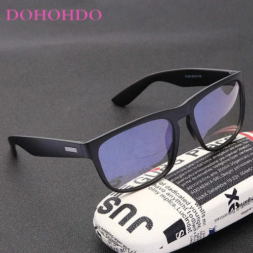 Imagen 2 del producto Montura de gafas cuadradas para hombre y mujer, lentes de protección para ordenador, con bloqueo UV, color azul, para videojuegos, novedad